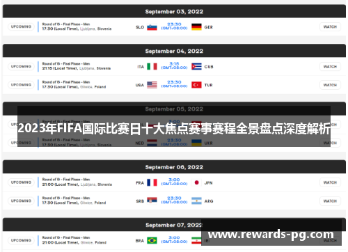 2023年FIFA国际比赛日十大焦点赛事赛程全景盘点深度解析 2023年FIFA国际比赛日十大焦点赛事赛程全景盘点深度解析